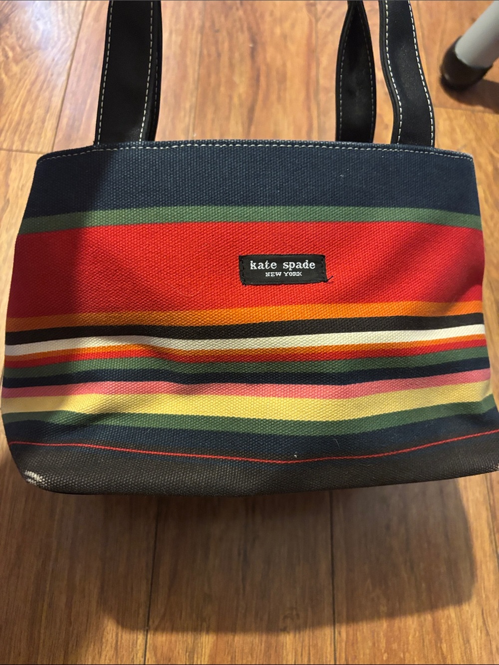 kate spade Multicolor Striped Canvas Tote - with flaw - Picture 2 of 11